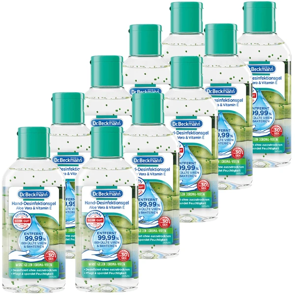 Dr. Beckmann Hand-Desinfektionsgel Aloe Vera & Vitamin E, 10 X 60ml